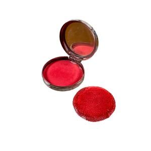 Vintage Vanity Decor - Makeup - Armand USA Blush Compact - Silver Tone - Mirror